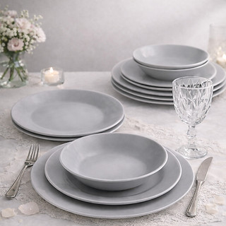 Jogo de Pratos Jantar 16 Pçs Taças de Vidro Diamond Prato de Vidro Aparelho de Jantar pratos cozinha
