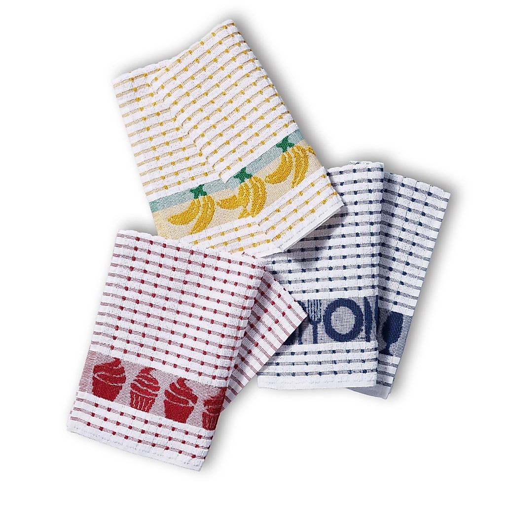 Pano De Prato Atoalhado Teka Gourmet Kit Com 5 Peças