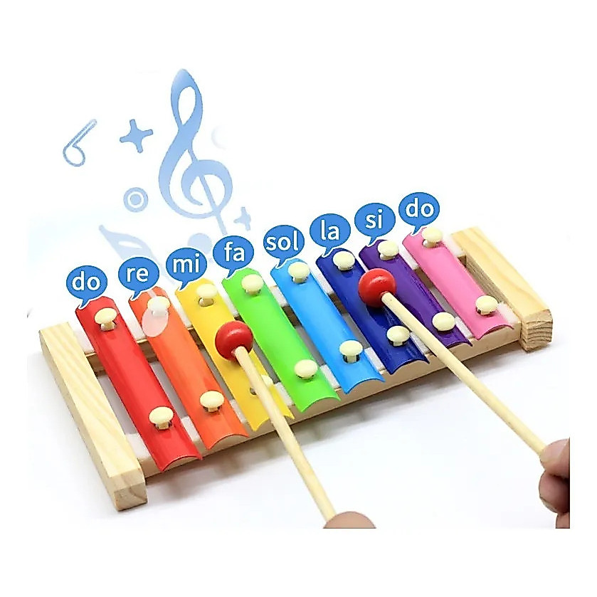 Xilofone Infantil de Madeira Brinquedo Musical Educativo Crianças