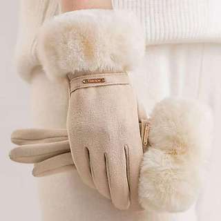 2026 novas luvas femininas de outono e inverno de veludo quente e à prova de frio com tela sensível ao toque