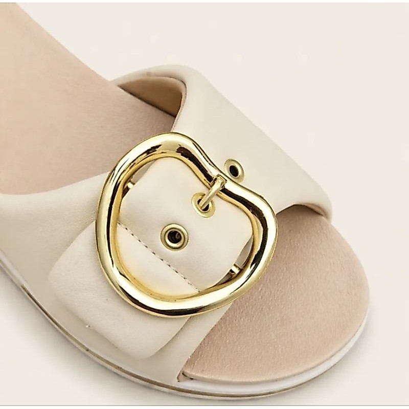Sandalia  Papete Modare Ortopédica Feminina Com detalhes dourado Flatform confortável Leve lançamento original