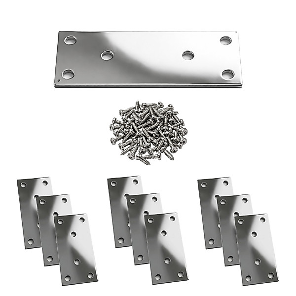 Kit 10 Placas para União Reta Fixação Madeira Ferragem Sweet Parts