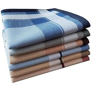 6 Pçs 40x40cm Algodão Clássico Listrado Xadrez Impresso Lenços Masculinos Suor Bolso Quadrados Para Terno , Blazer
