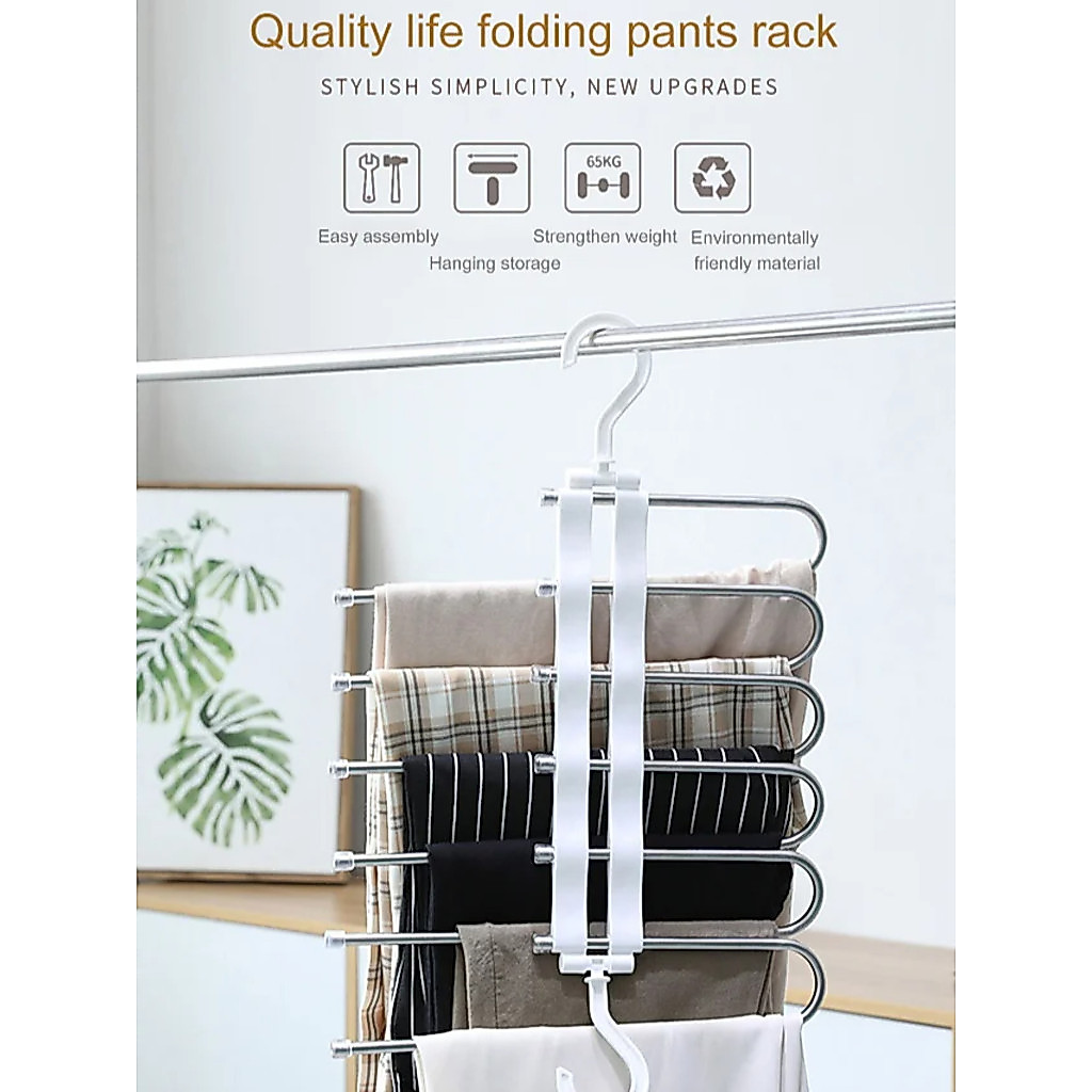 [Prático E Ajustável] Adjustable 5-in-1 Closet Organizer Cabide De Calças/Multifuncional/Economia De Espaço