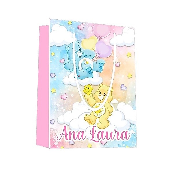 Sacolinha Ursinhos Carinhosos Personalizada para Aniversário/ Lembrancinha Festa Infantil / Qualquer nome e idade