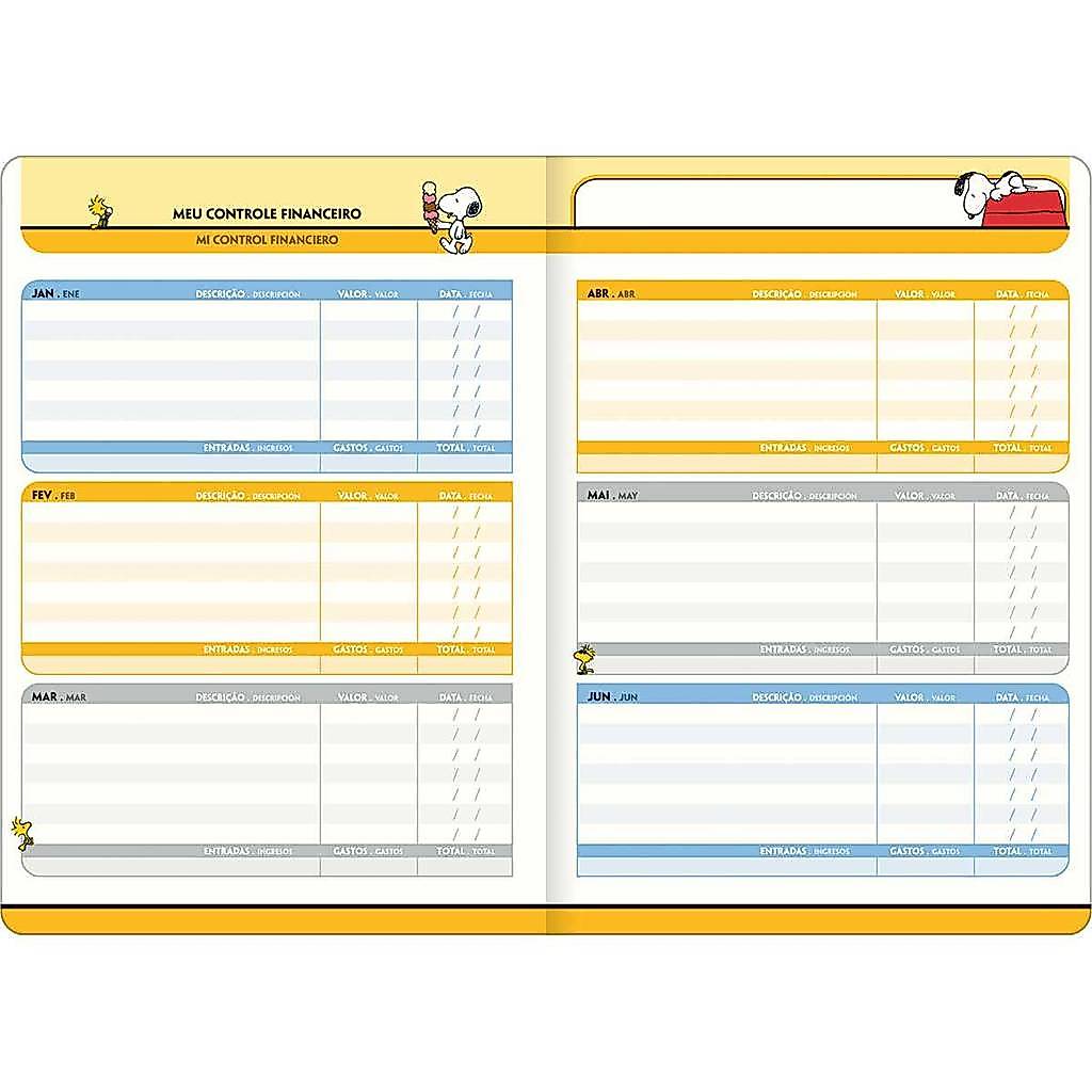 Agenda planner grampeado mensal Snoopy 2027 Tilibra · foto 2