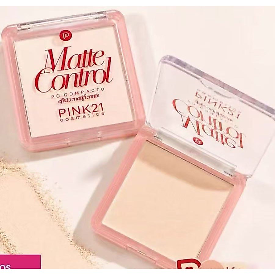 Base em pó matte com controle de oleosidade da Pink 21 Cosmetics
