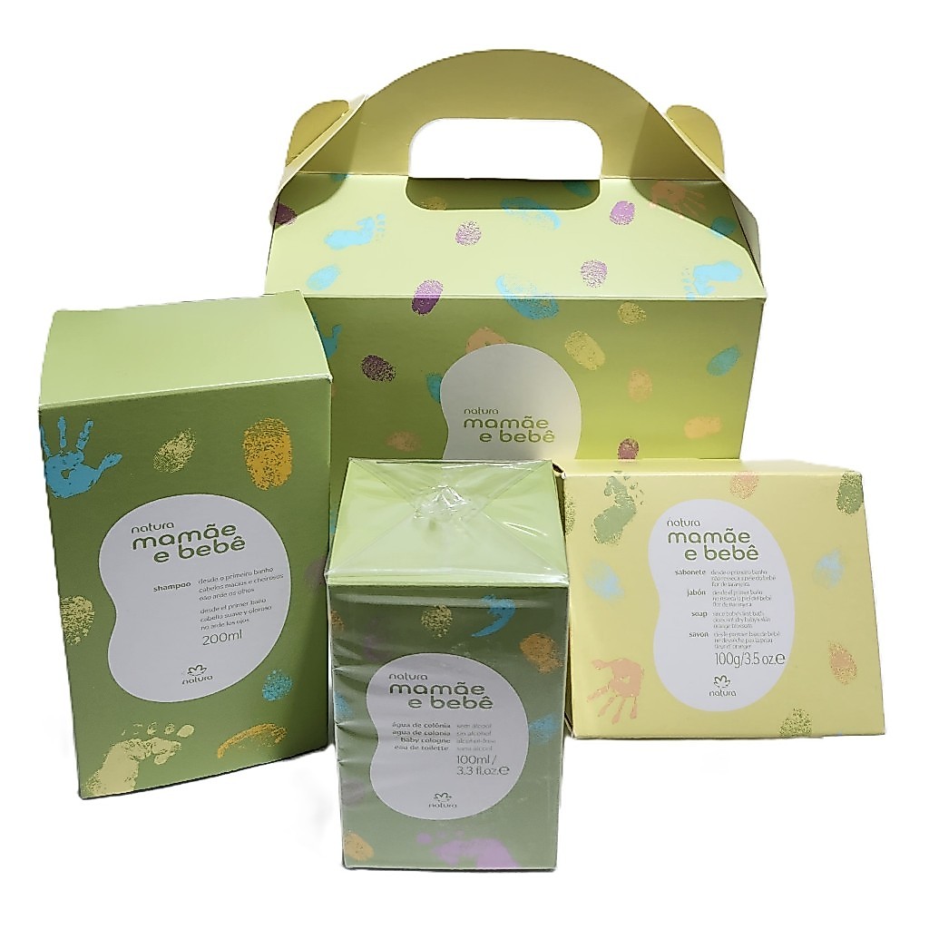 KIT MAMÃE E BEBÊ: COLÔNIA, SHAMPOO E SABONETE COM SABONETEIRA