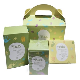 KIT MAMÃE E BEBÊ: COLÔNIA, SHAMPOO E SABONETE COM SABONETEIRA