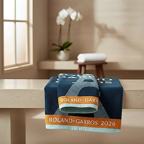 Toalha Praia e Lavabo Quadra Roland Garros 2026 Marinho Azul