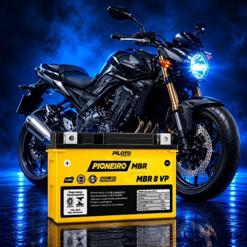 Bateria Moto Agm/vrla Pioneiro Mbr 8 Vp 12v 8ah