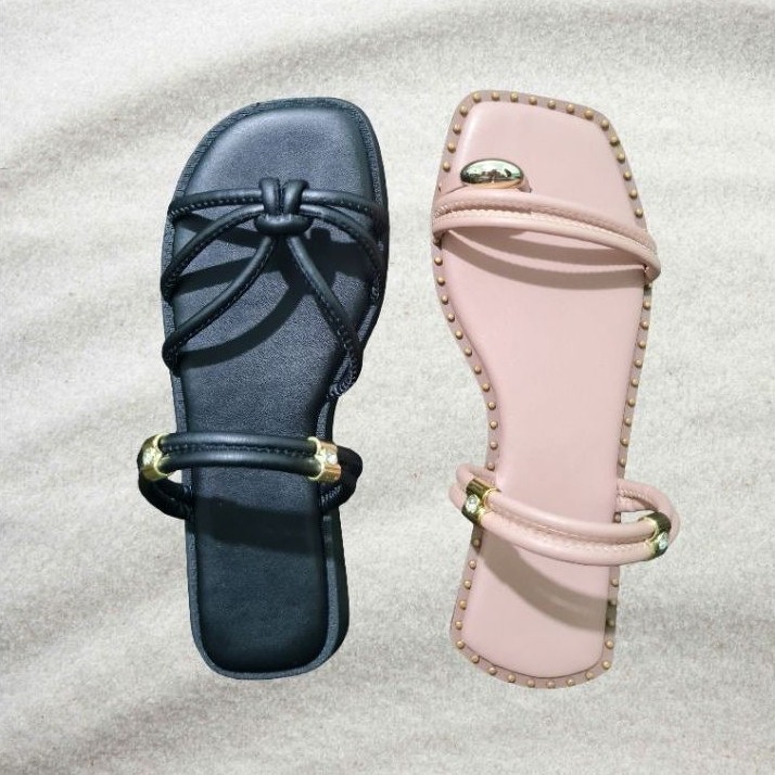 kit de 2  pares sandália 1  rasteirinha 1  parpete feminino conforto elegância  passeio trabalho