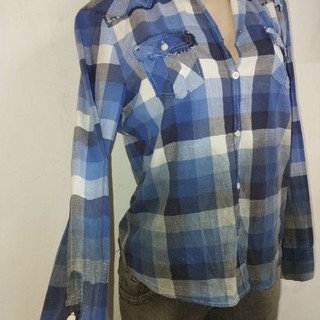 Blusa feminina, Camisa azul xadrez, Festa junina, festa São João.
