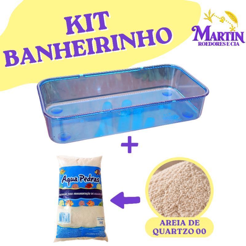 Banheira e/ou areia de quartzo, banho a seco, roedores, aves, banheirinho