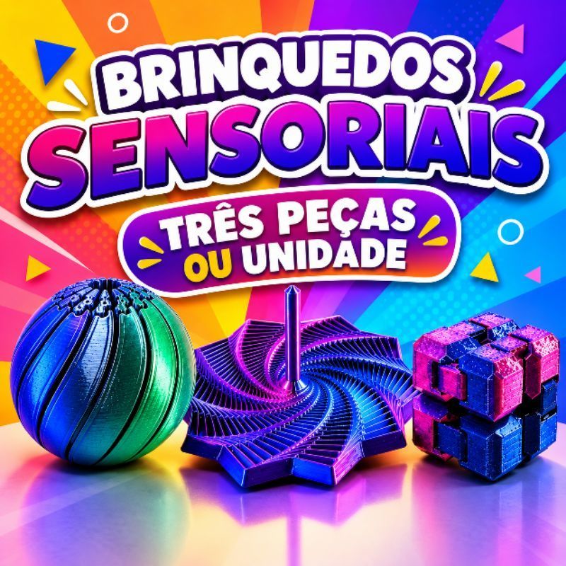 Kit/Unidade Sensorial Estrela Bola Cubo Infinito Brinquedo Fidget 3D Antiestresse