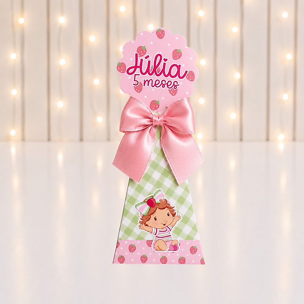 Kit Festa Moranguinho Baby Lembrancinha Personalizada Aniversário Infantil Caixas Desmontadas — imagem 2 de 2