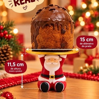 Porta Panetone Papai Noel 3D | Suporte para Panetone 500g | Decoração Natal Mesa Posta