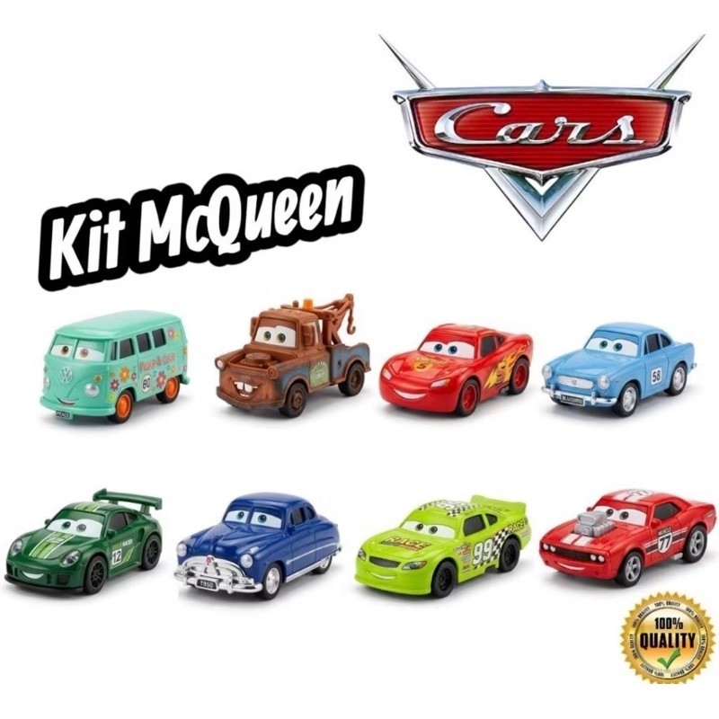 Kit com 8 Carrinhos Relâmpago McQueen