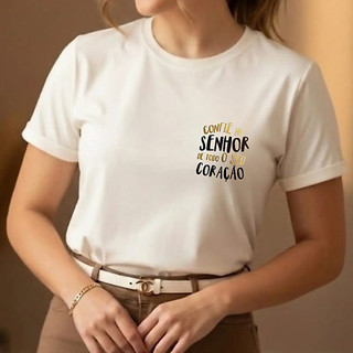 blusinha camiseta feminino cristã gospel blusa camisa malha 100% algodao  Tshirt basica careca masculino estampada lisa