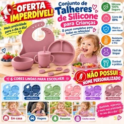 kit 6 pcs / 8 Peças Talheres alimentação bebê silicone kit Talheres Infantil Com Ventosa Canudo Colher Babador Garfo