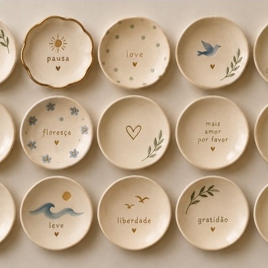 Prato decorativo - Personalizado - Em cerâmica fria