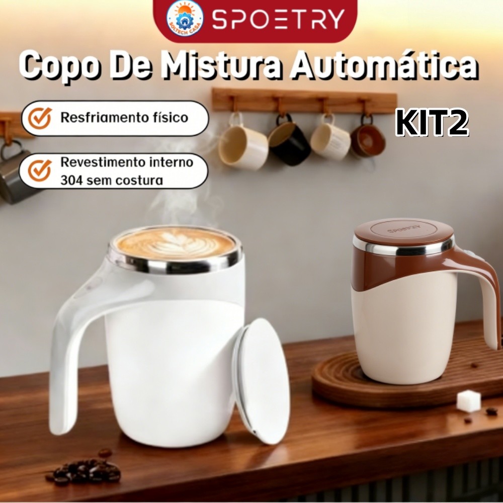 Copo De Mistura 380ML Automática De Bebidas Mixer para Café Suco e Shake Elétrica Recarregável USB Mantém Quente Com Tam em Oferta na Shopee