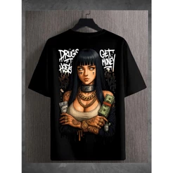 Camiseta Algodão Masculina Hinata Get Money Streetwear Infantil ao aplUs Size até G5 209