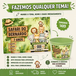 Rótulo Adesivo Personalizado para Balde-14x9- Fazemos todos os temas