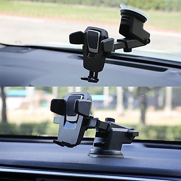 Suporte Celular Gps Carro Veicular Trava Automática Resistente Ajuste Rotação Base