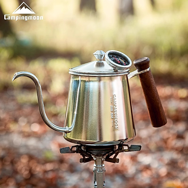 Coman café mão despeje pote 304 aço inoxidável integrado artesanato boca longa pote de boca fina chaleira ao ar livre ca