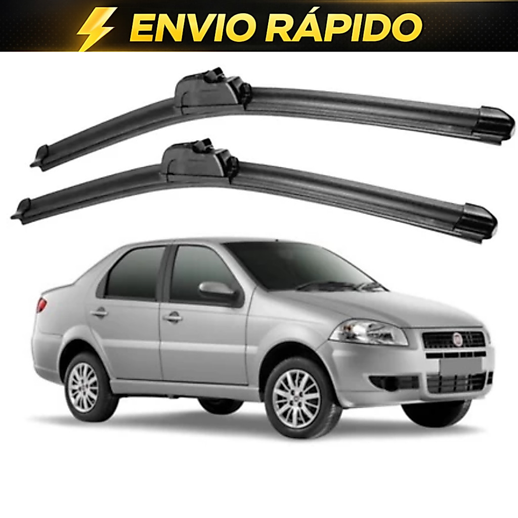 Par Palheta Limpador Parabrisa Fiat Siena 2001 a 2018 Encaixe Gancho