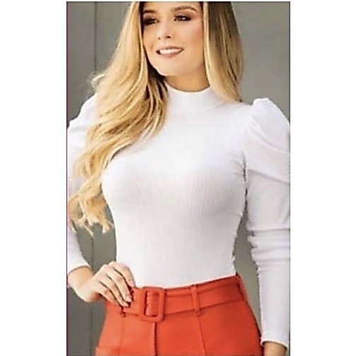 Blusa Feminina Manga Longa Princesa Canelada Pra Inverno