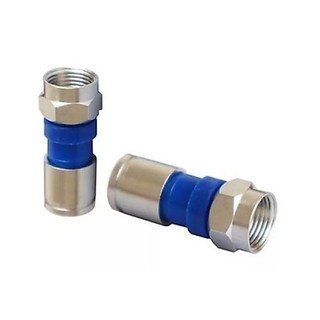 Conector De Compressão para Cabo Coaxial Rg-6 Cor Azul Fio Antena TV - Advansat