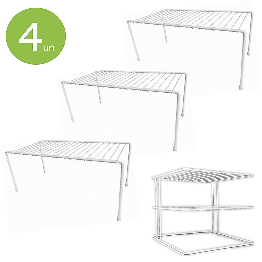 Kit 4 Organizador Armario Cozinha 3un 41+1un Quadrado Branco