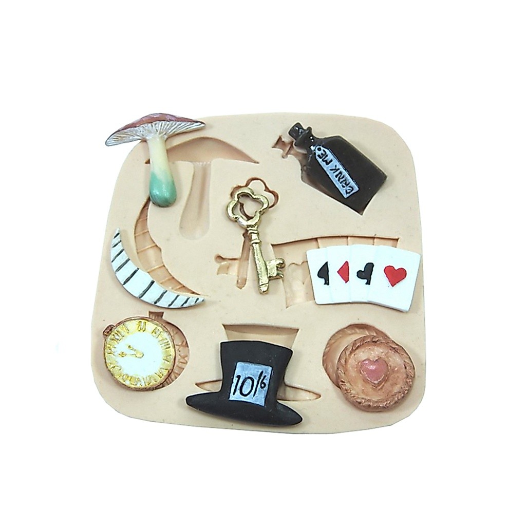 Molde de Silicone Pais das Maravilhas - Biscuit, Resina, Pastas e etc...(U156)