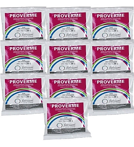Kit 10 Proverme Fabiani Saúde Animal Vermífugo Solúvel - 28g