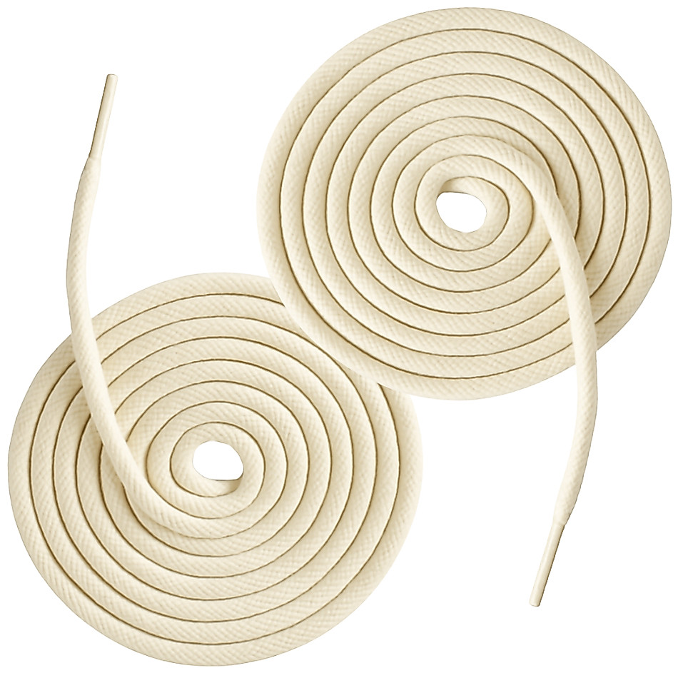 Cadarço Redondo Creme R5 Roliço com Enchimento Par 130cm para Calçados Roupas Renove Tênis Sapato