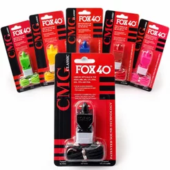 Apito Fox 40 Classic Oficial Original Profissional Completo Com Cordão e Protetor Bocal Futebol Juiz Arbitros