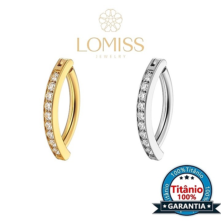 Piercing Argola Para Umbigo Titânio G23 Pvd Zircônia Lomiss piercing
