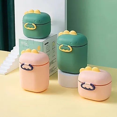 Porta Leite em Pó Portátil Com Dosador e Nivelador Bebe Infantil Pote Marmita Biscoito Frutas