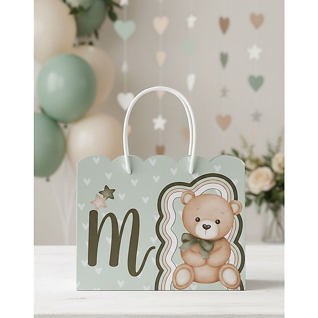 Sacolinha Personalizada Festa Aniversario Lembrancinha Surpresinha Chá de Bebe Urso Ursinho Infantil Econômico