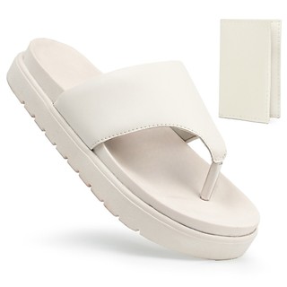 Sandalia Papete Feminina Asa Delta Branca Dedo Lançamento Tendência Verão Moda Confortável + Porta Cartão