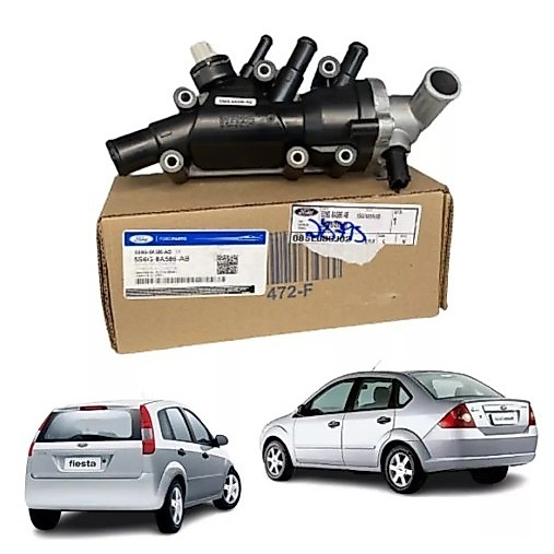 Válvula Termostática Completa Original Ford Fiesta/Focus/Ecosport Zetec Rocam 1.0 e 1.6 Flex