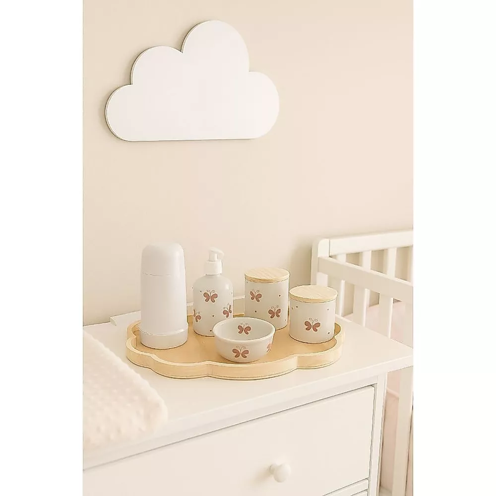 Kit Higiene Borboleta Porcelana | Delicadeza e Charme na Maternidade