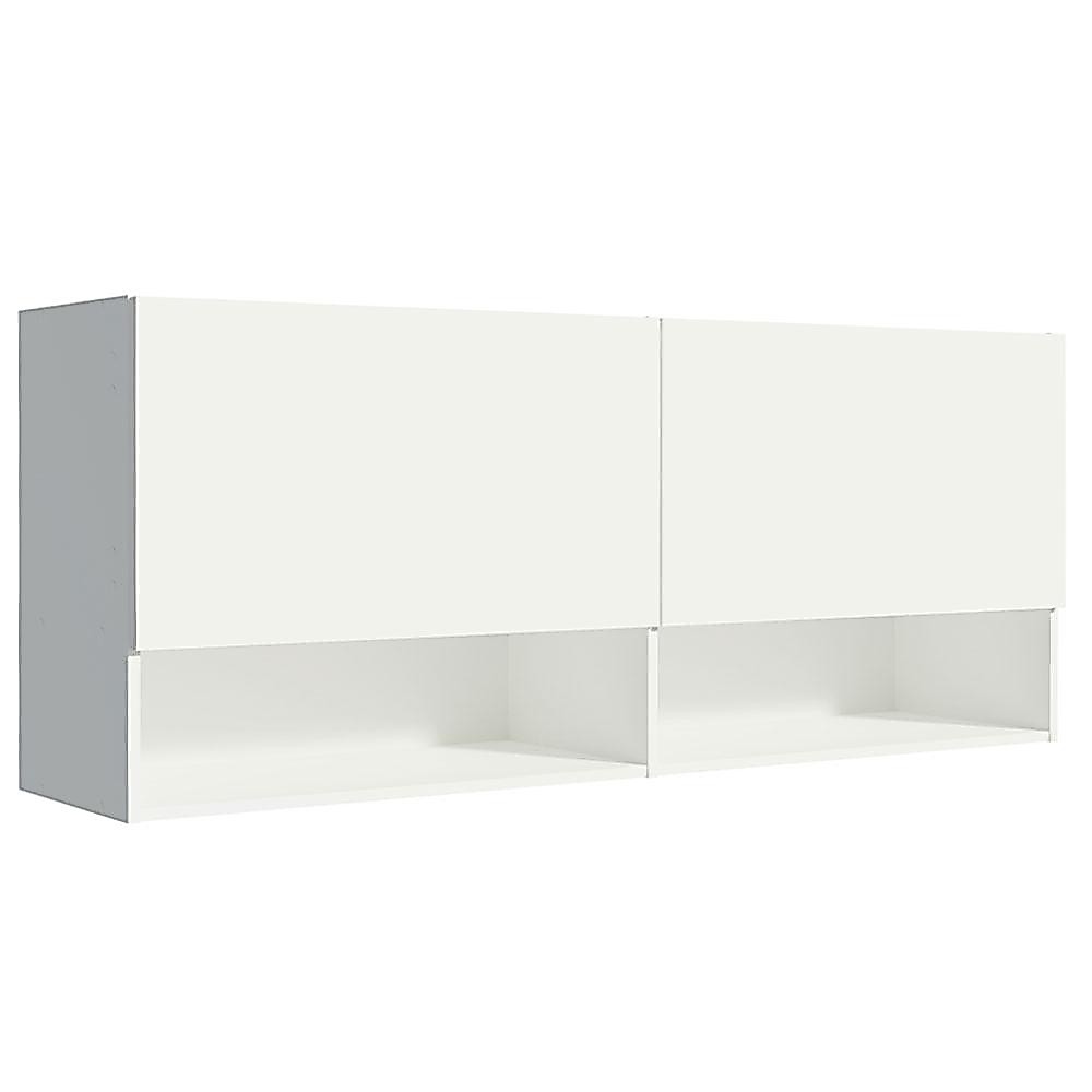 Armário Aéreo 120 cm 2 Portas 2 Nichos Branco para Área de Serviço Madesa