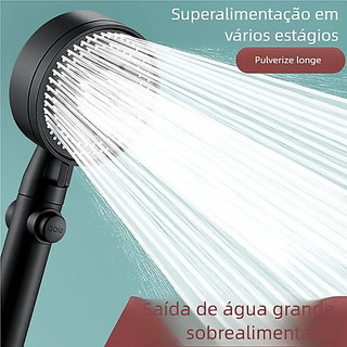 3 Peças Chuveiro de Mão Ajustável - ABS Preto/Cromada Alta Pressão