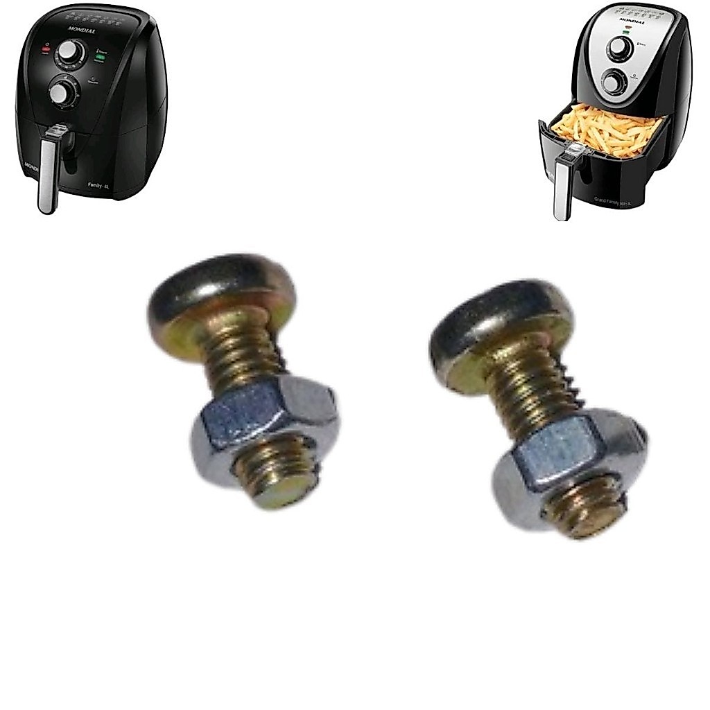Parafusos + Porcas Para Fritadeira Air Fryer Puxador E Cesta