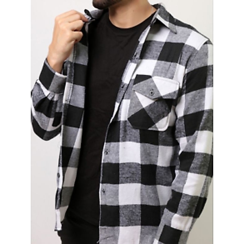 Camisa manga Longa xadrez FLanela manga longa COM 2 BOLSO miuto  BOM