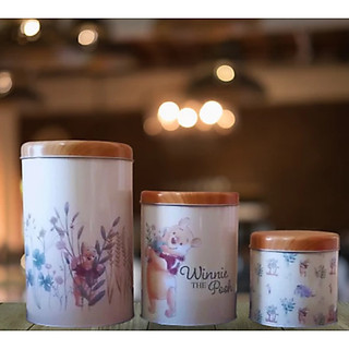 Conjunto Com 3 Latas Decorativas Do Ursinho Pooh Disney