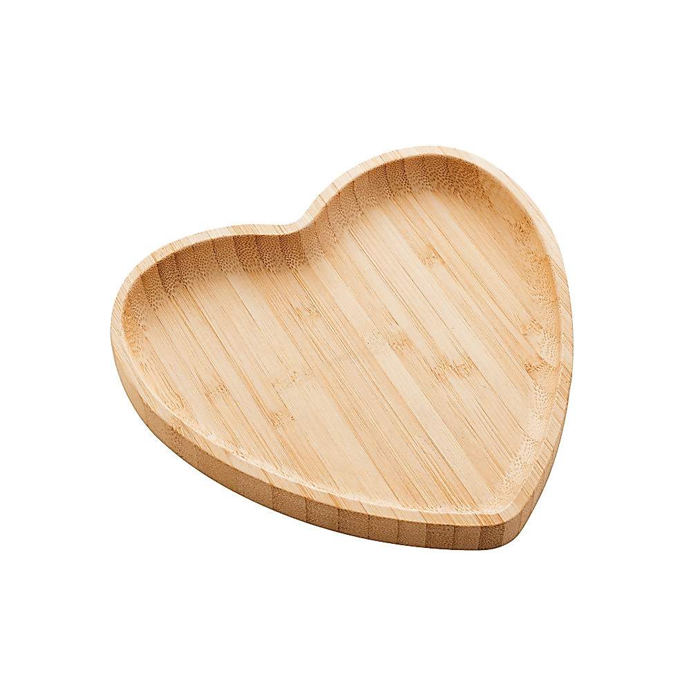 Travessa de Bambu Petisqueira em Coração Heart 12x12cm - Lyor
